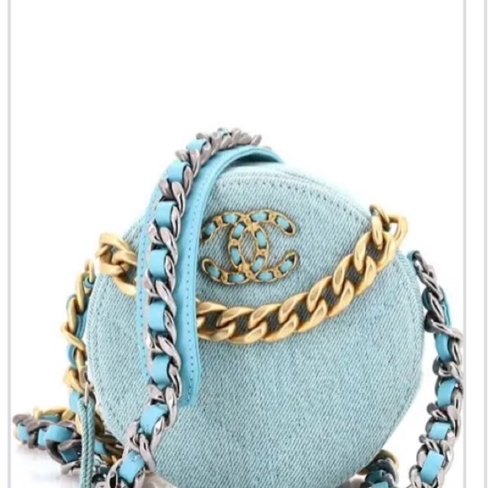 Chanel 19 Denim Round Clutch chain Bag